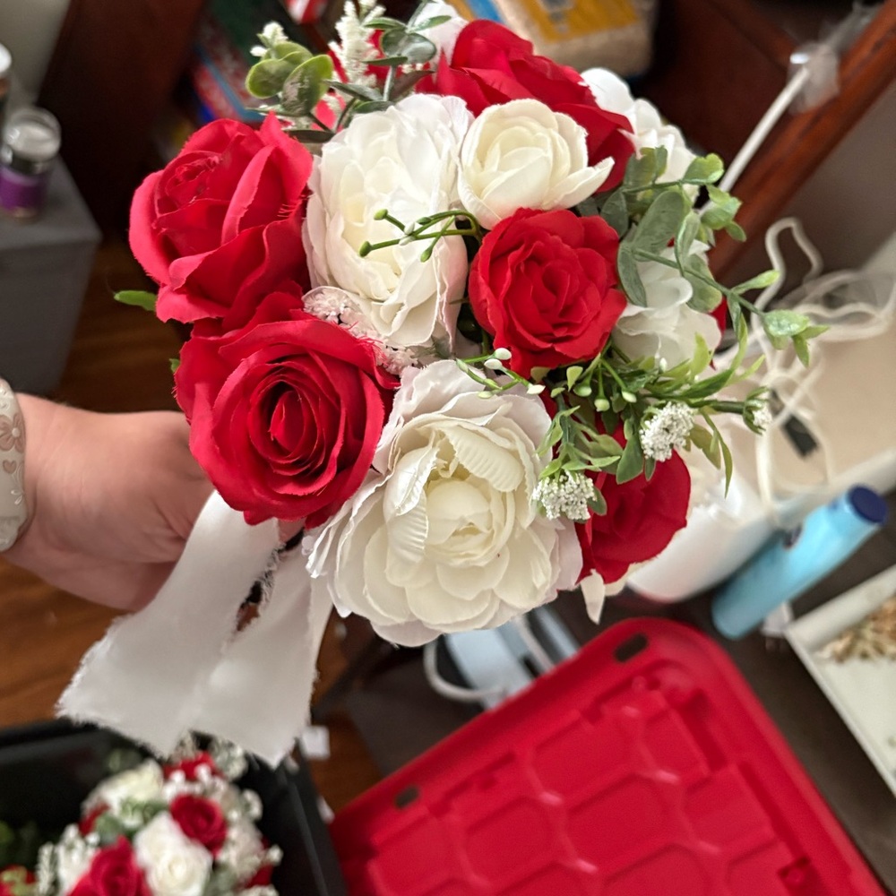 Red and White Floral Bouquet
